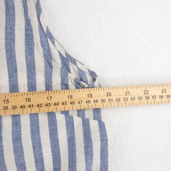Artisan NY Tank Top Womens Medium 100% Linen Embroidered Striped Breathable - Picture 6 of 10